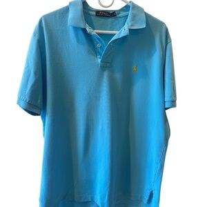 Polo Ralph Lauren Shirt Mens Large Blue Short Sleeve Golf‎ Pony Logo Classic Fit